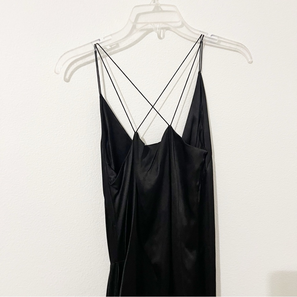 Lake Studio Black Silk Midi Slip Dress Strappy Runway Size Small S - Picture 6 of 6